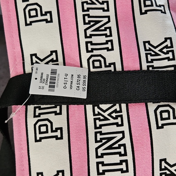 PINK Victoria's Secret Logo Tote Pink and Black NEW - Picture 7 of 13